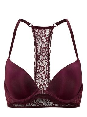 Victoria's Secret Lace Racerback Push-Up Bra - burgundy